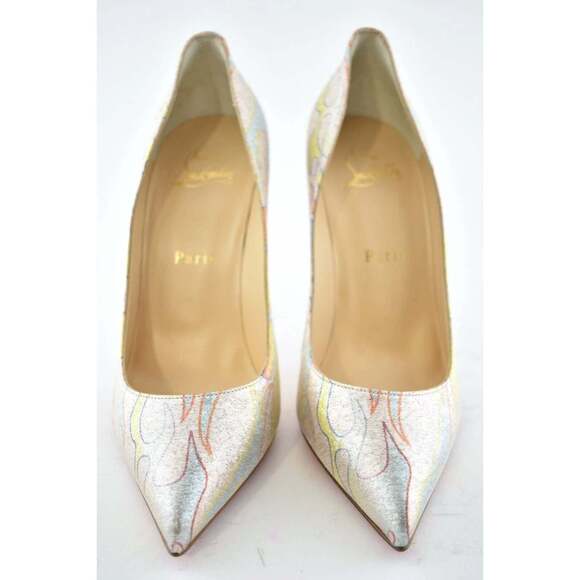 Christian Louboutin Pigalle Follies 100 Lurex Flame Orange Red Blue Heel Pump 35 - Picture 5 of 12